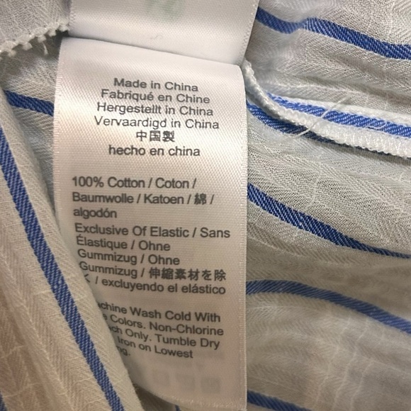 J. Crew Smocked Ruffle Gauze Top-White Stripe- Size Small - Picture 10 of 10